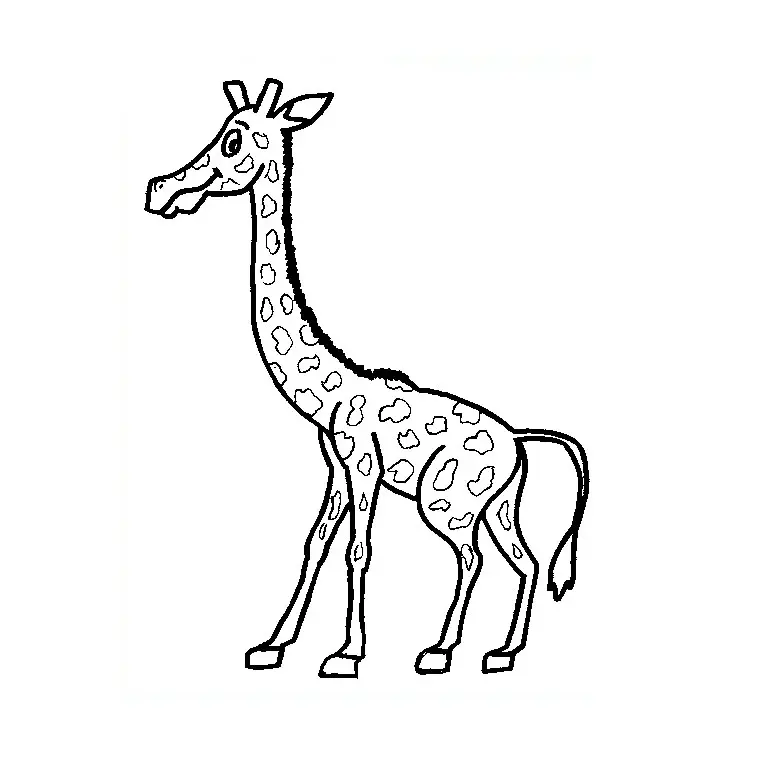 Coloriage Girafe Rigolote - Animaux à imprimer