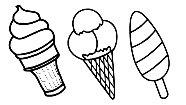 Coloriage Glace Sorbet A La Vanille - Glace à imprimer