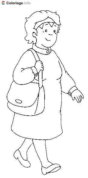 Caillou and Grandma coloring page to print