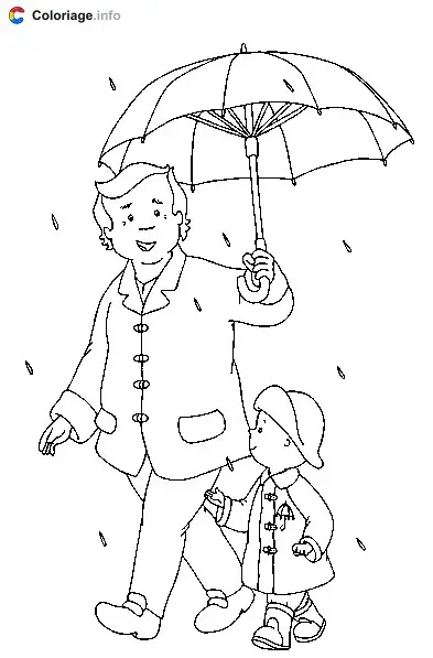 Grandpa and Caillou's Adventure coloring page to print