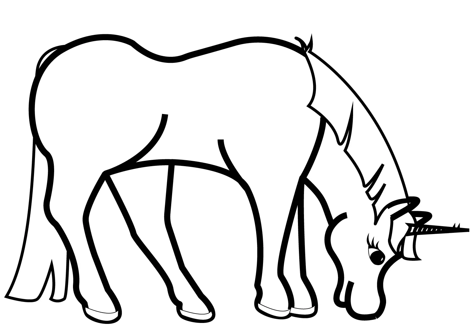 Coloriage Grazing Licorne - Licorne à imprimer