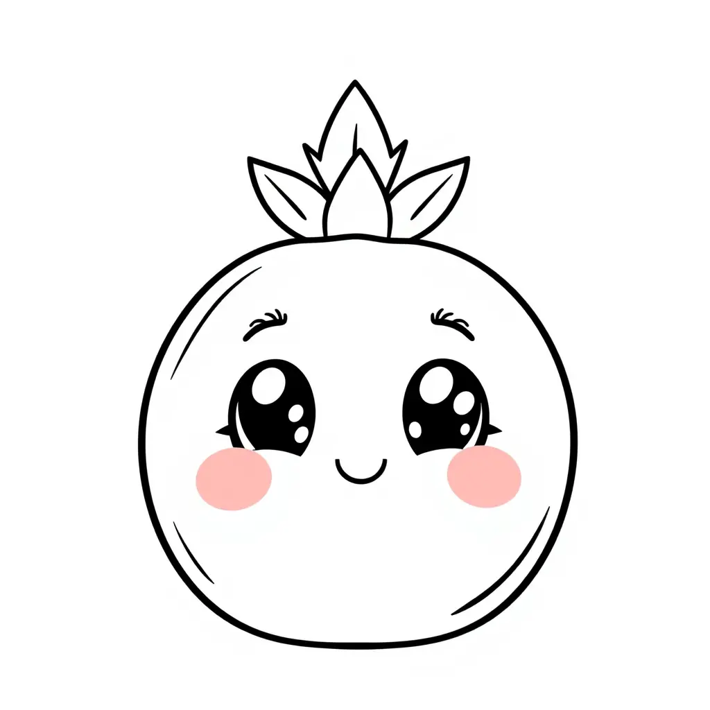 Coloriage Grenade 2 Fruit Kawaii - Kawaii fruits à imprimer