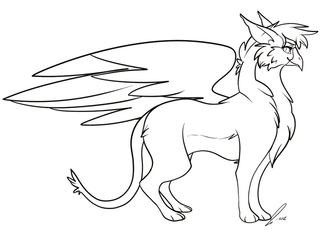 Coloriage Griffon Cartoon Gryphon By Jaclynonacloudlines - Griffon à imprimer