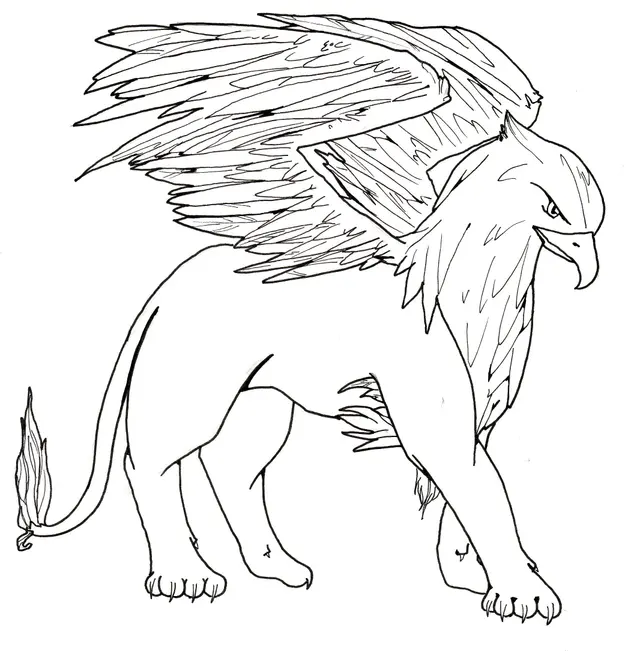 Coloriage Griffon Prestigieux Et Grand - Griffon à imprimer