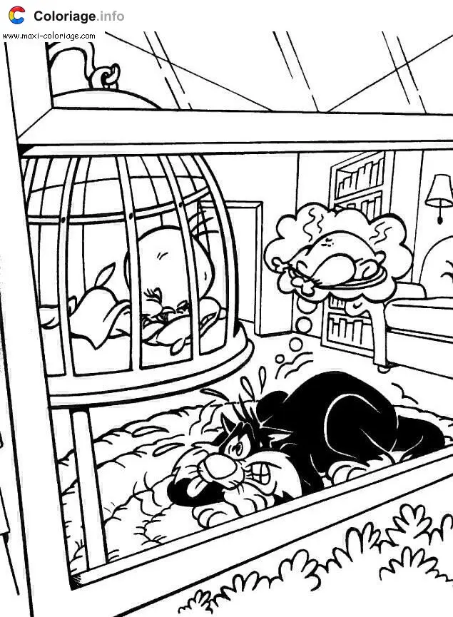 Tweety Is Hungry coloring page to print