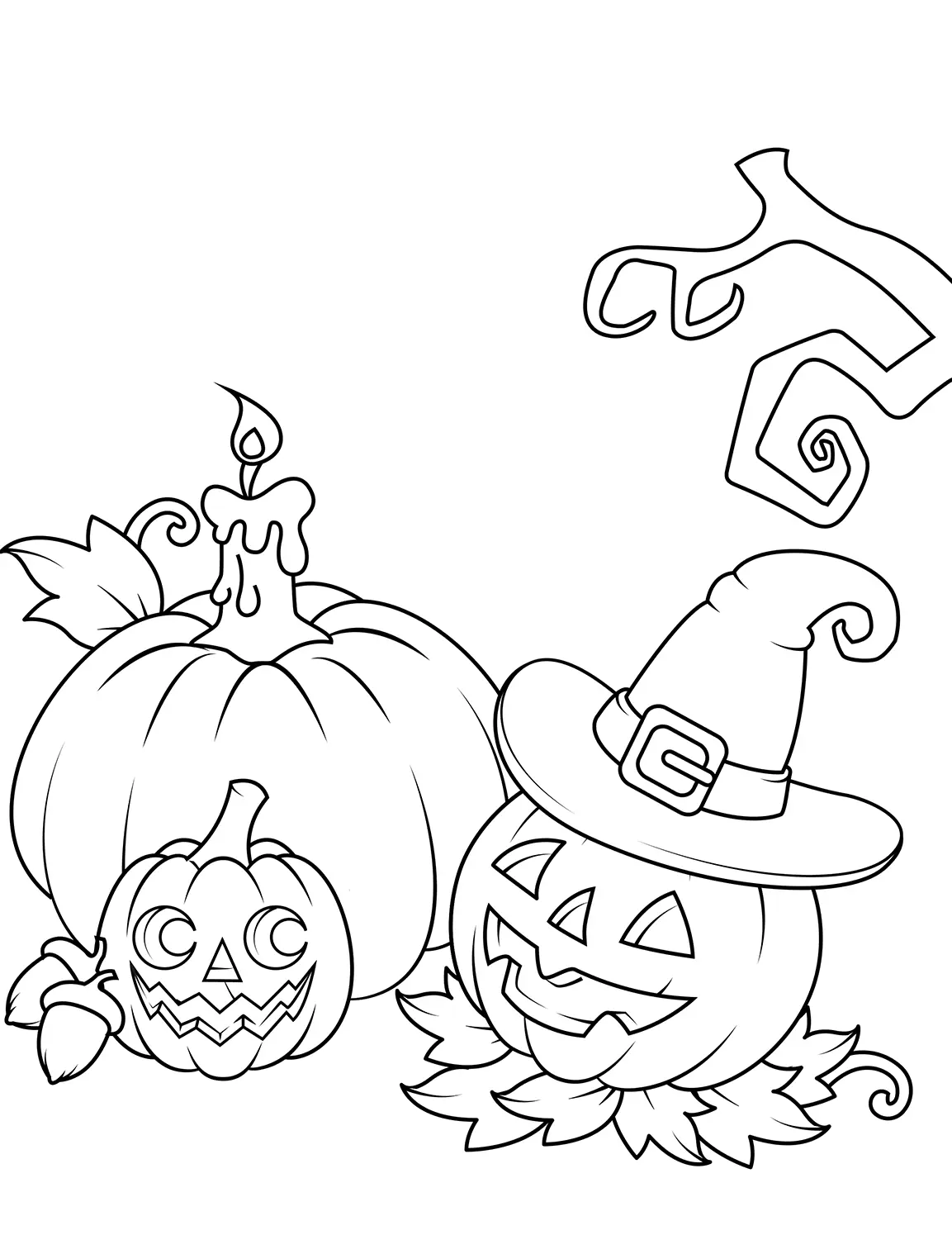 Coloriage Halloween Citrouille Jack O Lanterns - Halloween citrouille à imprimer