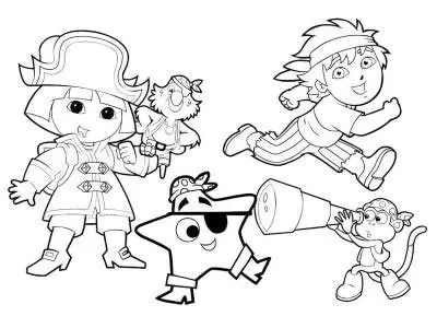 Coloriage Halloween Dora - Dora à imprimer