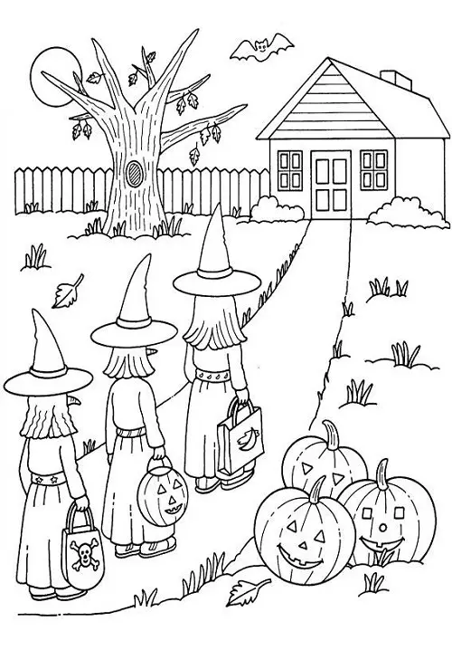 Coloriage Halloween Sorcière - Halloween à imprimer