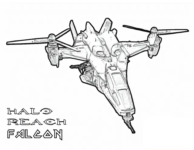 Coloriage Halo Reach Falcon - Halo à imprimer