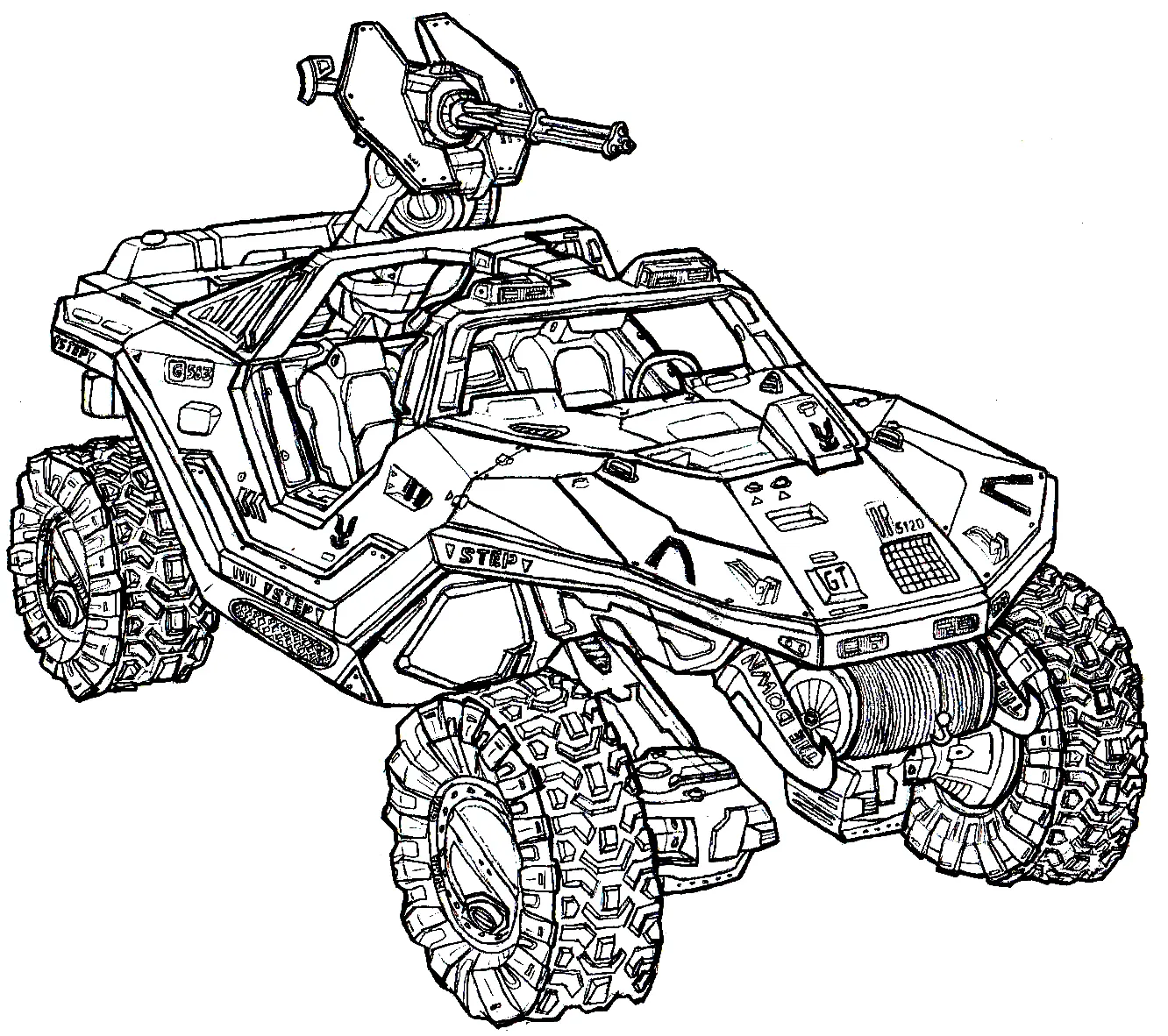 Coloriage Halo Voiture - Halo à imprimer