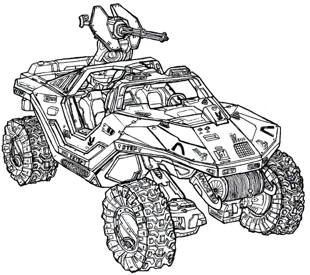 Coloriage Halo Voiture - Halo à imprimer