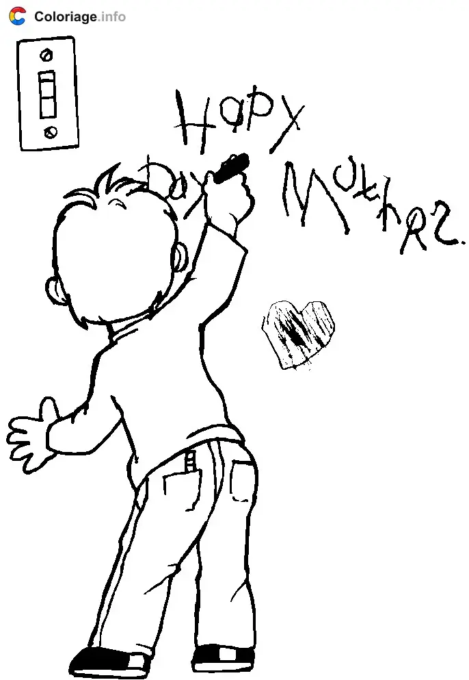 Happy Mother's Day coloring page to print