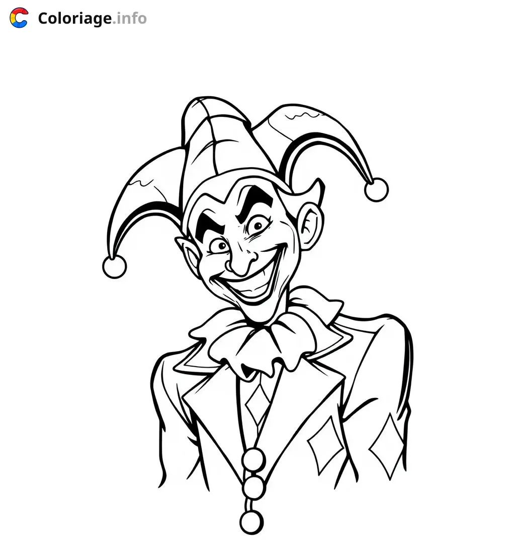Coloriage harlequin joker arlequin adulte - Arlequin à imprimer