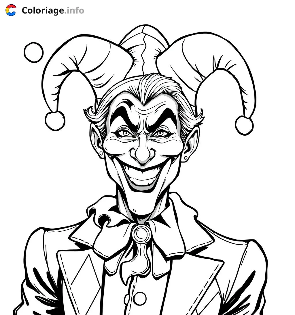 Coloriage harlequin joker arlequin facile - Arlequin à imprimer