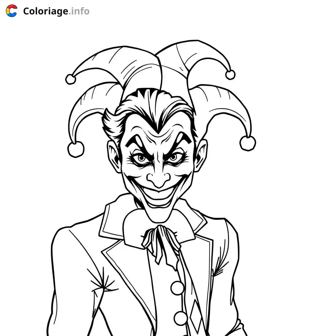 Coloriage harlequin joker arlequin mechant - Arlequin à imprimer