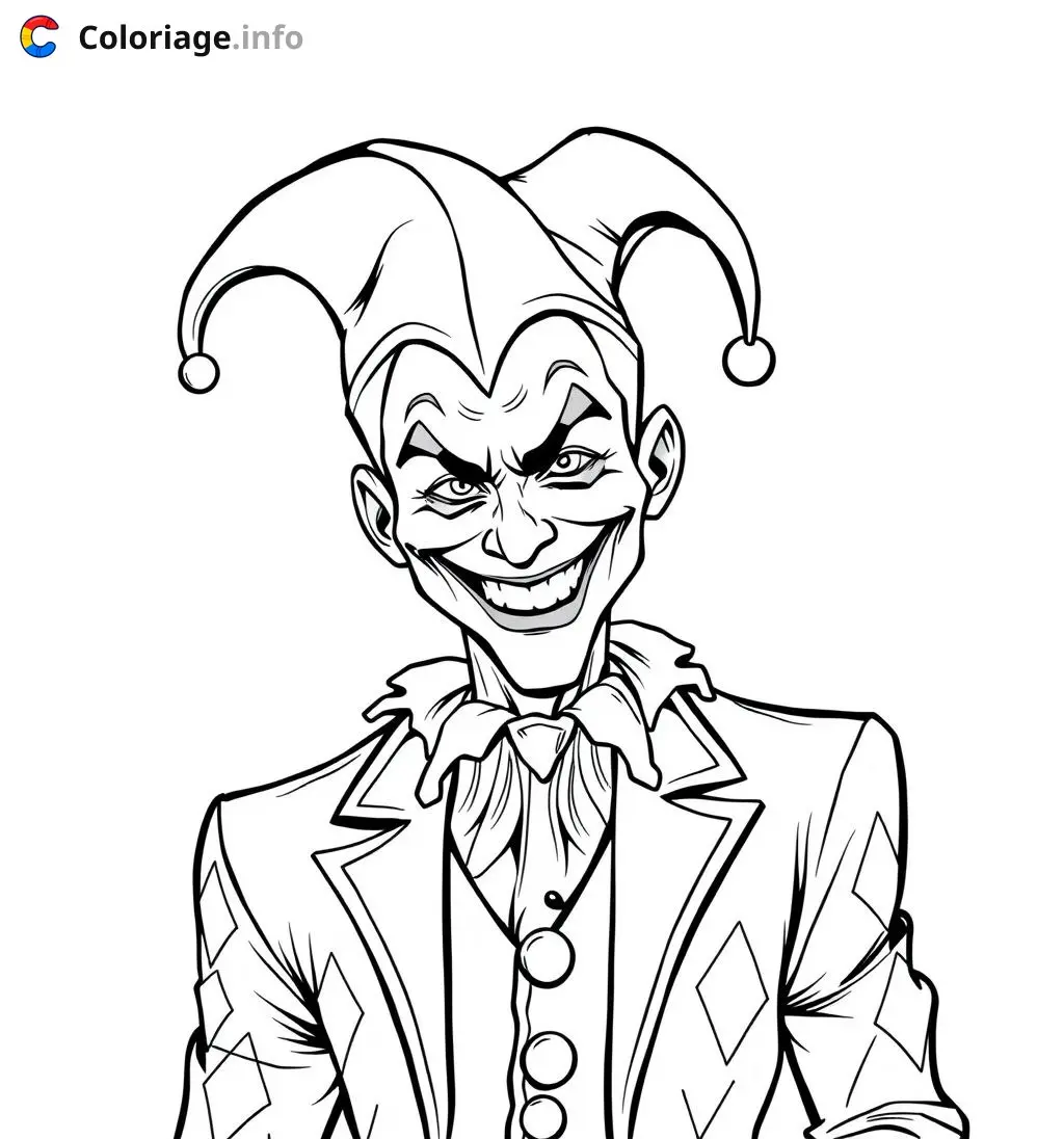 Coloriage harlequin joker arlequin - Arlequin à imprimer