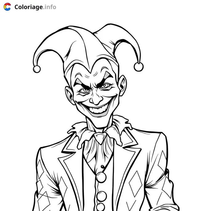 Coloriage harlequin joker arlequin - Arlequin à imprimer