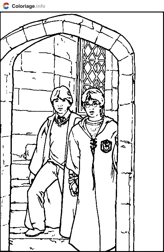 Coloriage Harry et Ron - Harry potter à imprimer
