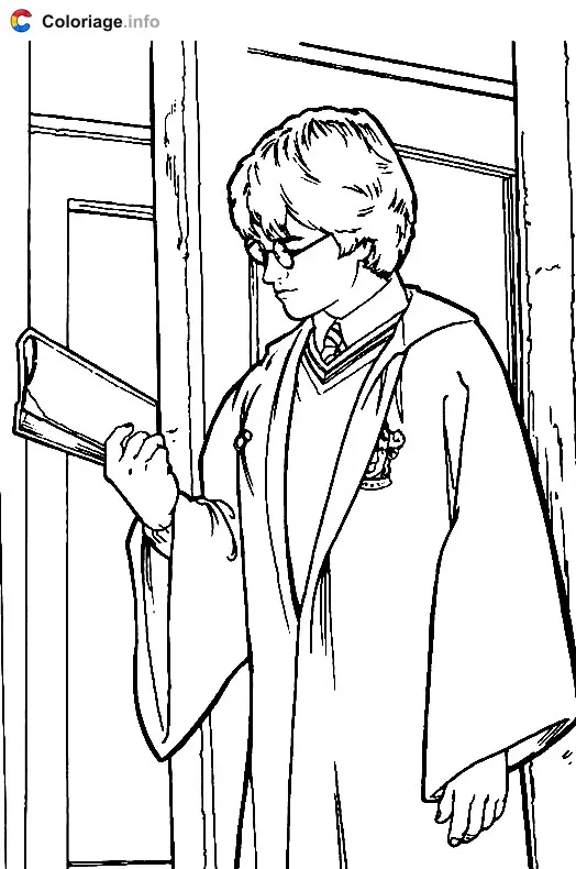 Harry Potter with a Book coloring page to print