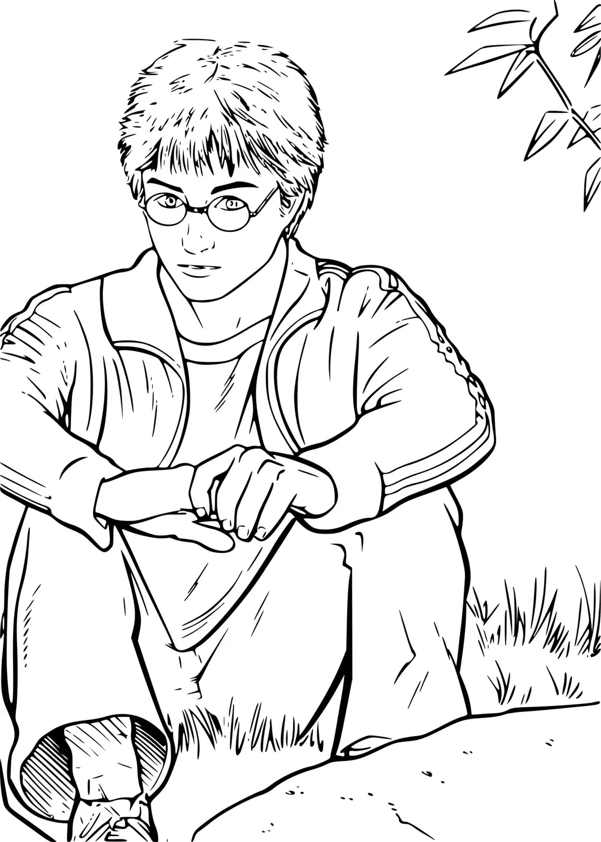 Coloriage Harry Potter En Réflexion - Harry potter à imprimer