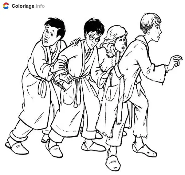 Harry Potter and His Friends coloring page to print