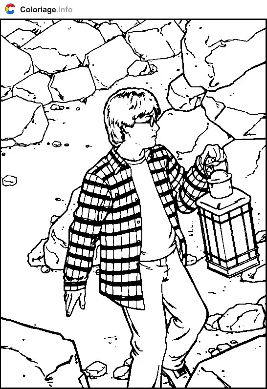 Harry's Nighttime Walk coloring page to print