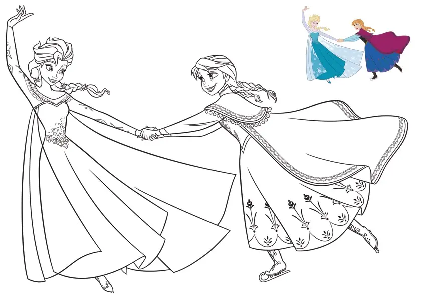 Sisters Having Fun coloring page to print