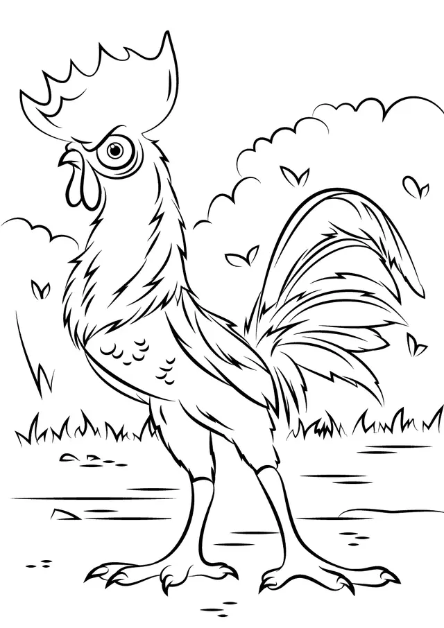 Coloriage Heihei Rooster De Moana Vaiana - Vaiana à imprimer
