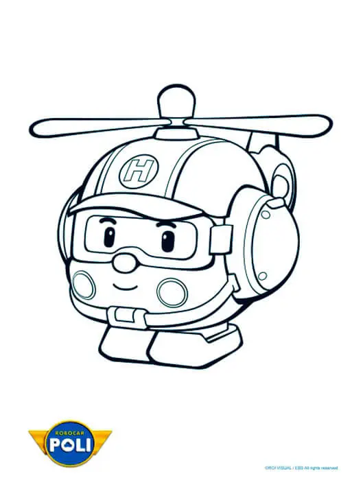 Ausmalbild Robocar Poli Hubschrauber Ausmalbilder zum Ausdrucken