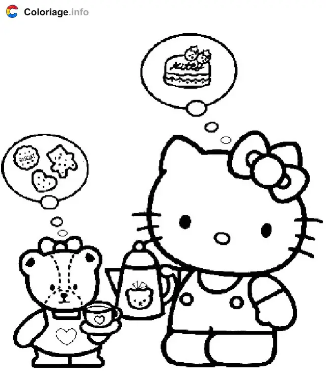 Ausmalbild Hello Kitty 004 zum Ausdrucken