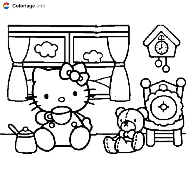Ausmalbild Hello Kitty 006 zum Ausdrucken
