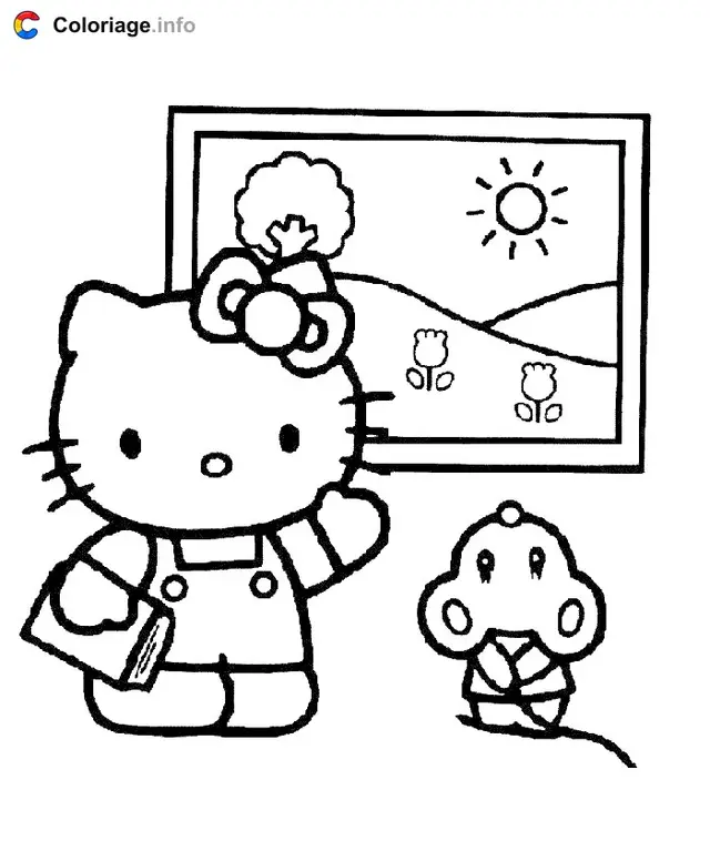 Ausmalbild Hello Kitty 013 zum Ausdrucken