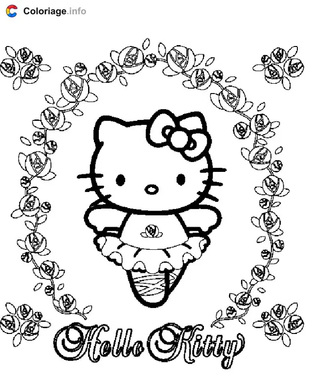 Ausmalbild Hello Kitty Ausmalbilder 014 zum Ausdrucken