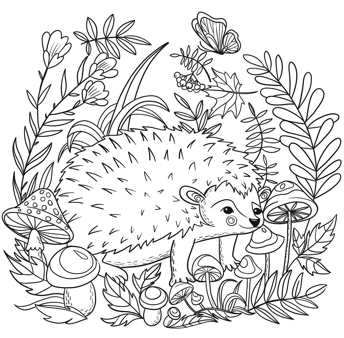 Coloriage Hérisson Dans La Savane Par Lesya Adamchuk - Hérisson à imprimer