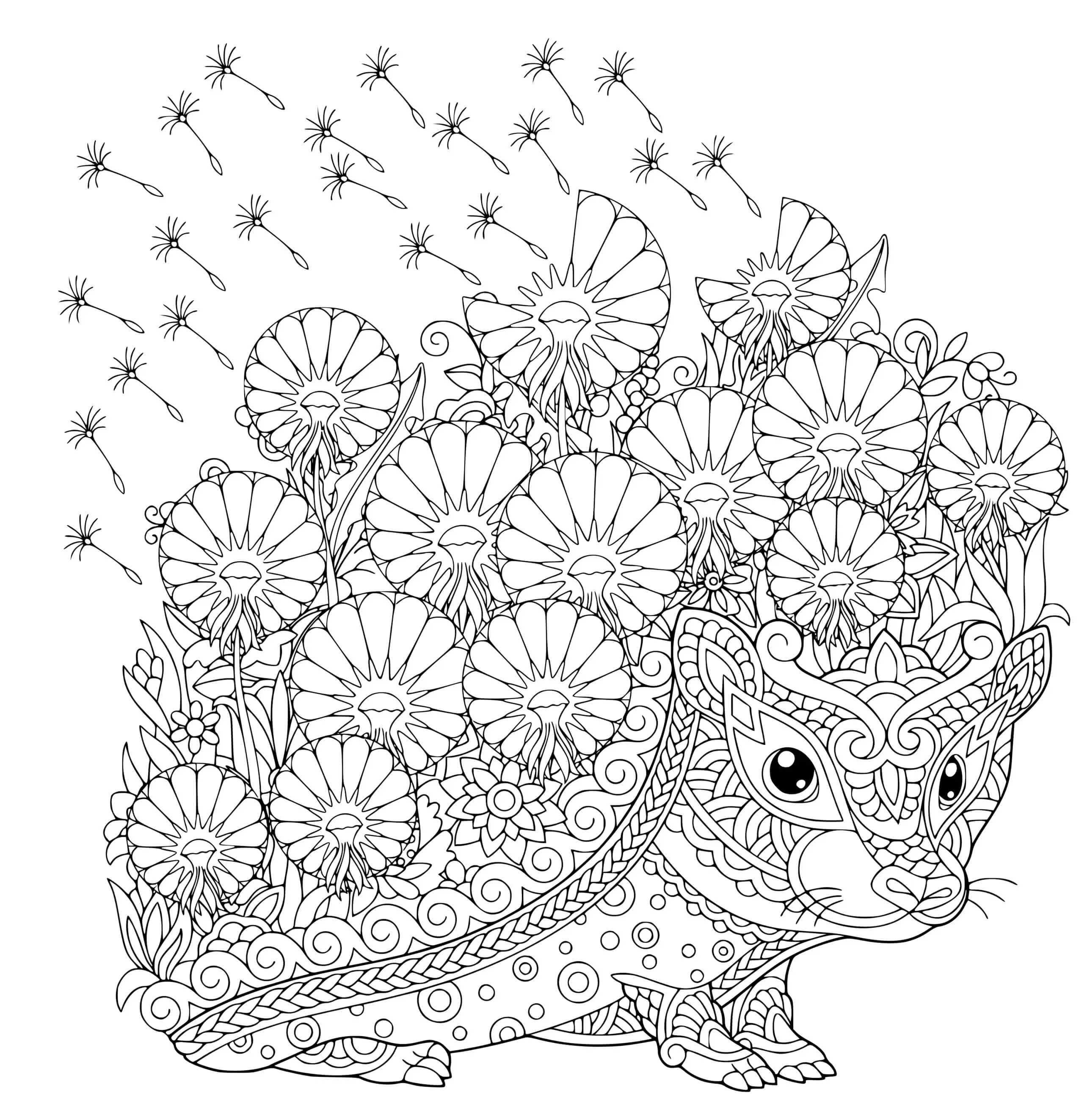 Coloriage Hérisson Mandala Adulte - Hérisson à imprimer