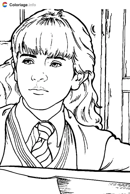 Hermione coloring page to print