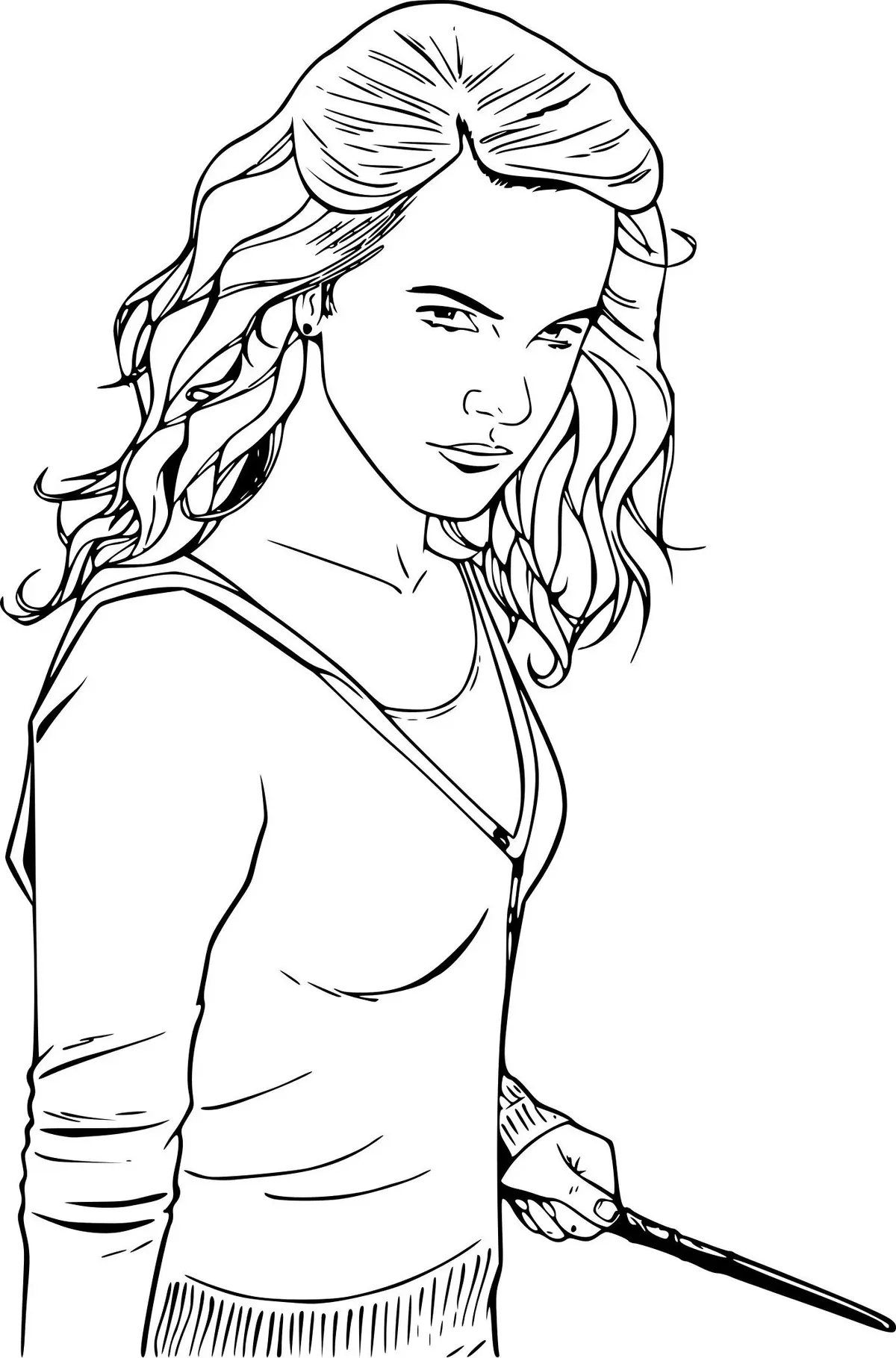 Coloriage Hermione De Harry Potter - Harry potter à imprimer