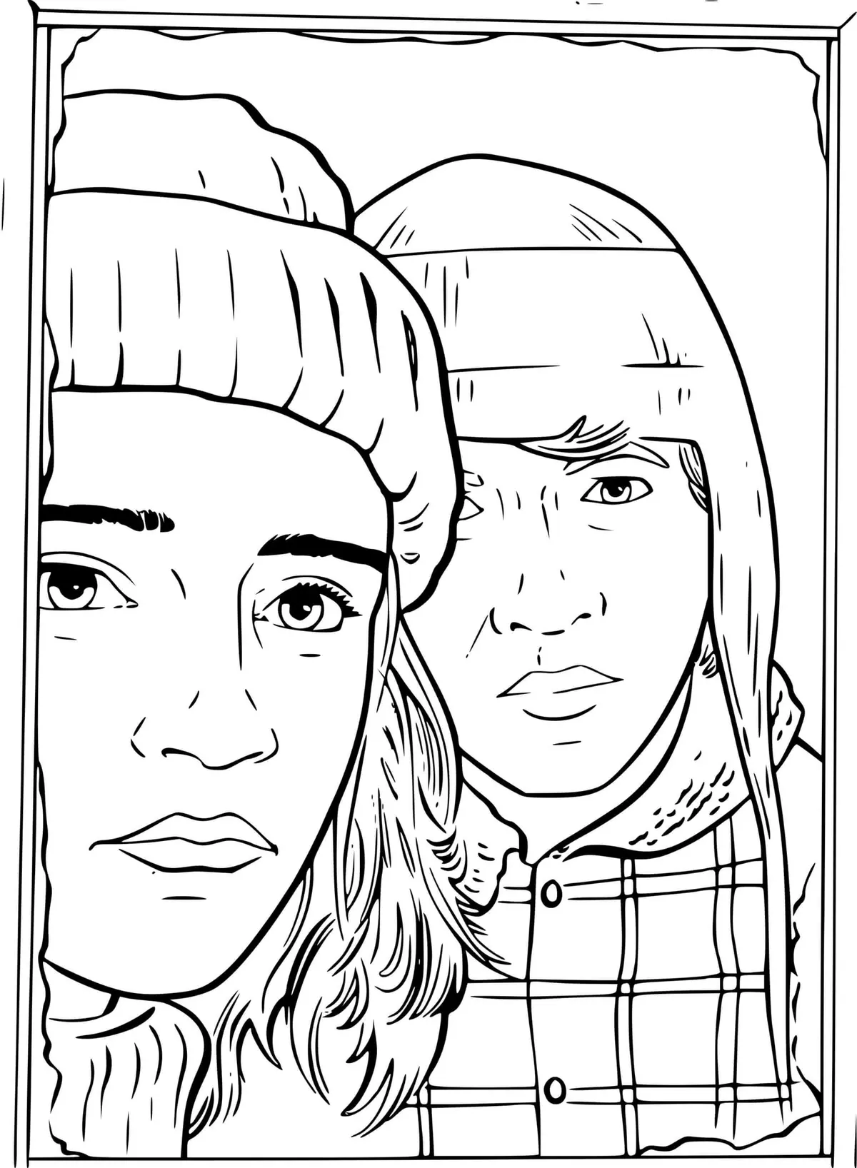 Coloriage Hermione Et Ron Avec Le Froid Hiver - Harry potter à imprimer
