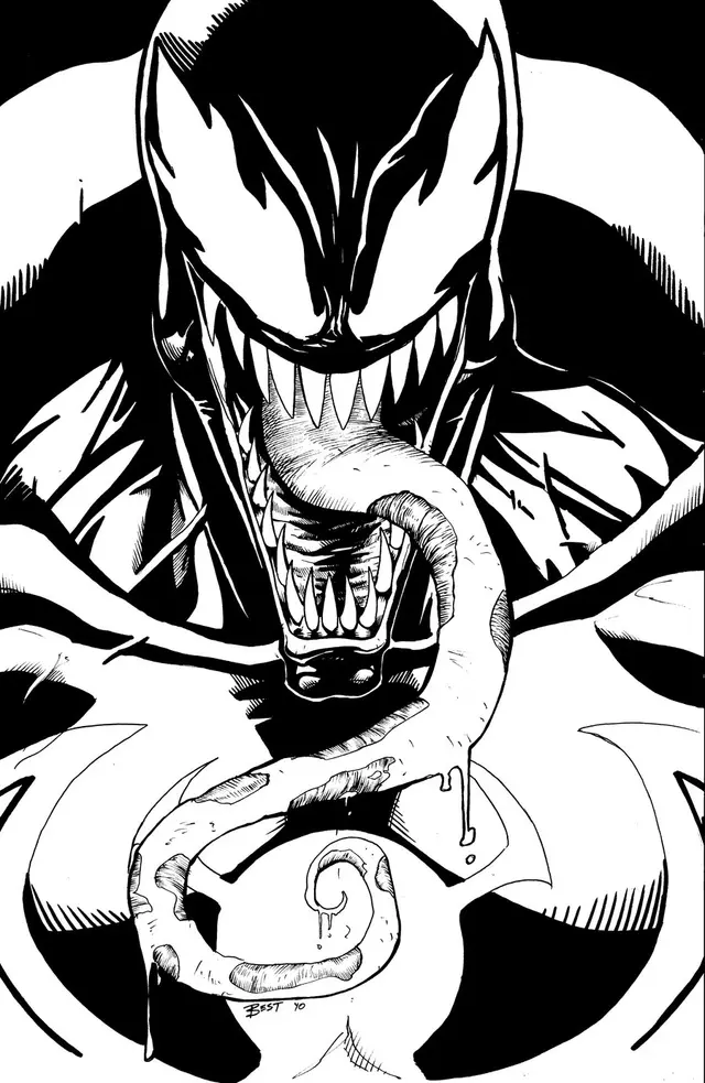 Coloriage Heroes Con Venom By Bestrrr - Venom à imprimer