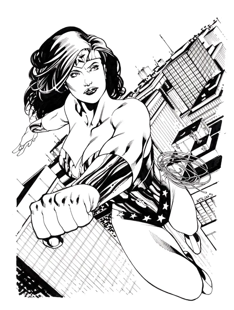 Ausmalbild Wonder Woman Sketch – Ausmalbilder für Kinder zum Ausdrucken