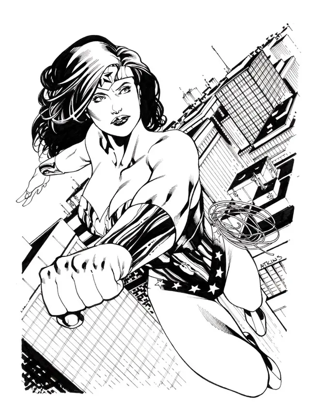 Coloriage Heroes Con Wonderwoman Sketch By Ratkins - Wonder woman à imprimer