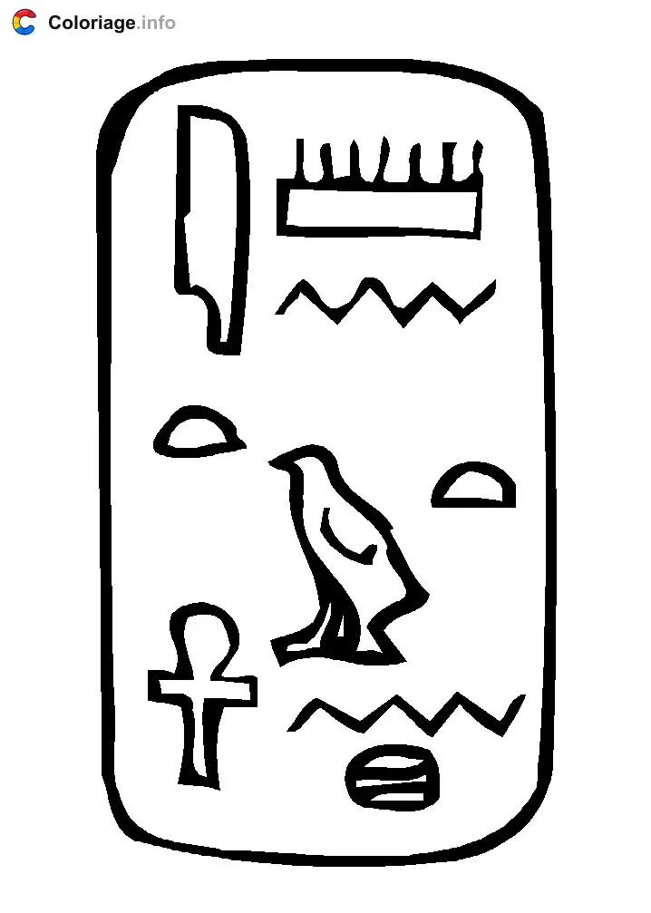 Egyptian Hieroglyphics coloring page to print