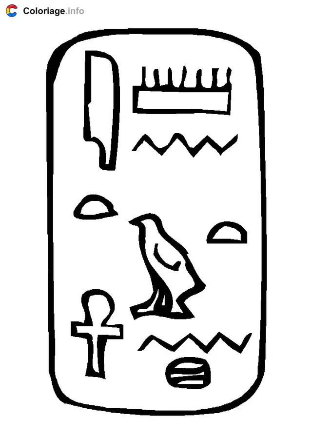 Coloriage Hiéroglyphes égyptien - Égypte à imprimer