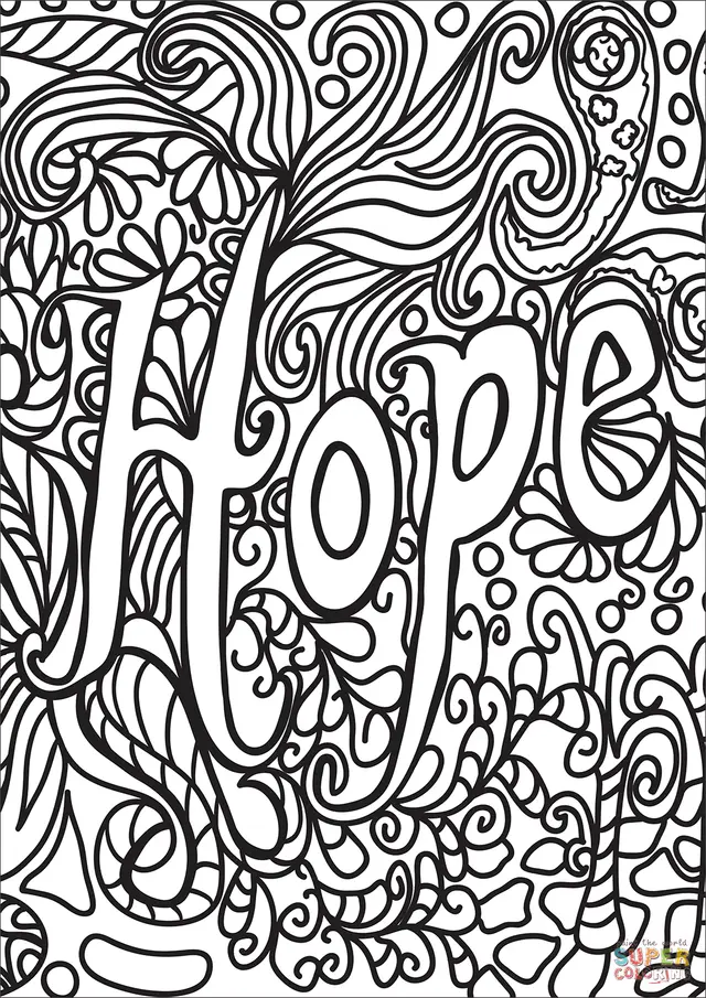 Coloriage Hope Breast Cancer - Cancer du sein à imprimer