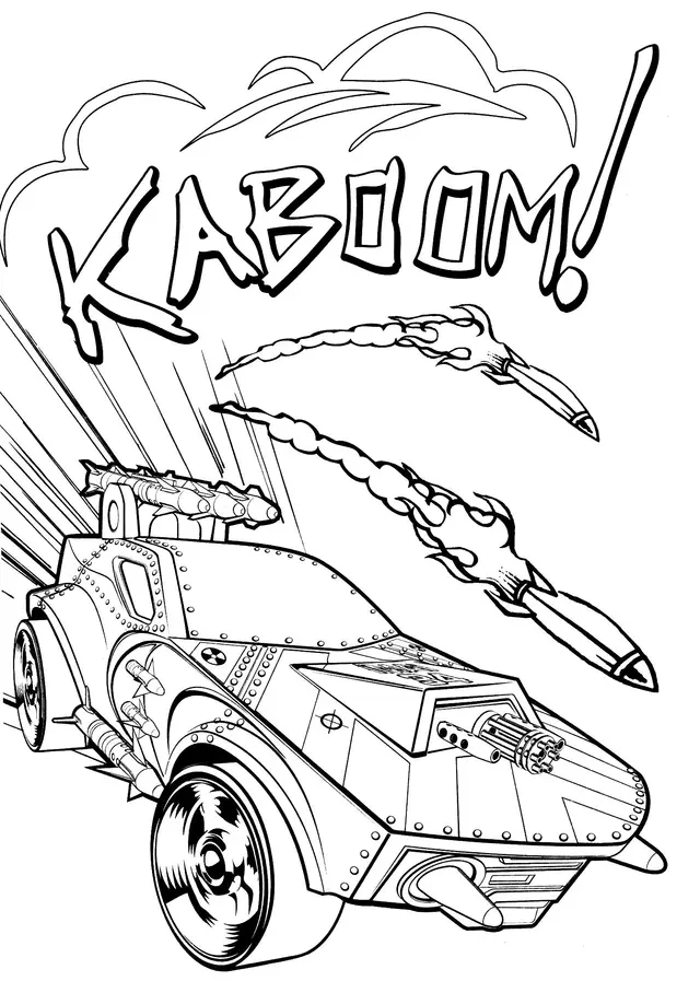 Dibujo de Hot Wheels Kaboom para colorear