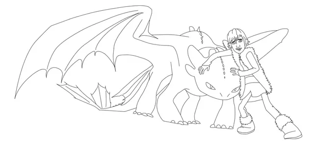 Coloriage How To Train Your Dragon Hiccup And Toothless - Dragon à imprimer