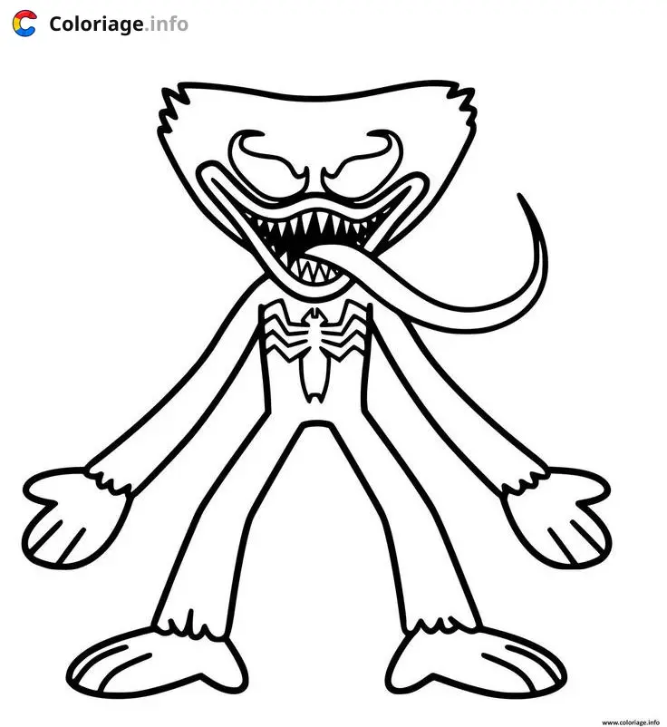 Coloriage Huggy wuggy aux dents pointues - Huggy wuggy à imprimer