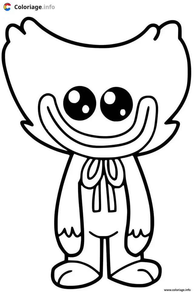 Friendly Smiling Huggy Wuggy coloring page to print