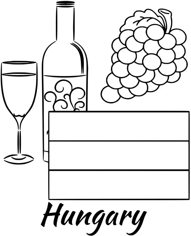 Coloriage Hungary Drapeau Wine - Drapeau à imprimer