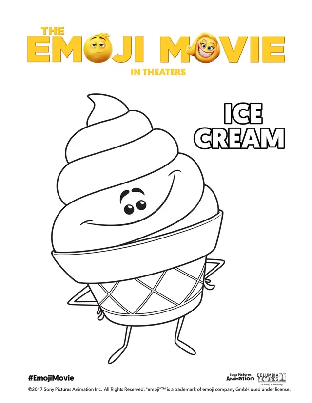Dibujo de Emoji helado de Emoji: La Película para colorear